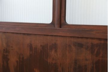 アンティーク　上質な作りのモールガラス引き戸　4枚セット(建具、ガラス戸)