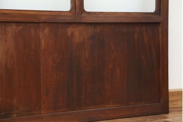 アンティーク　上質な作りのモールガラス引き戸　4枚セット(建具、ガラス戸)