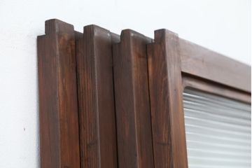 アンティーク　上質な作りのモールガラス引き戸　4枚セット(建具、ガラス戸)