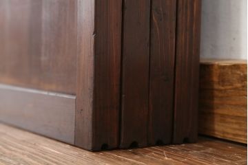 アンティーク　上質な作りのモールガラス引き戸　4枚セット(建具、ガラス戸)