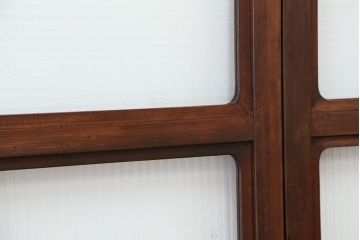 アンティーク　上質な作りのモールガラス引き戸　4枚セット(建具、ガラス戸)