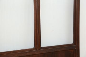 アンティーク　上質な作りのモールガラス引き戸　4枚セット(建具、ガラス戸)