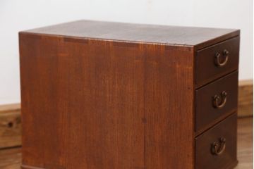 アンティーク家具　アンティーク　古い栗材の上質な3杯小引き出し
