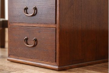 アンティーク家具　アンティーク　古い栗材の上質な3杯小引き出し