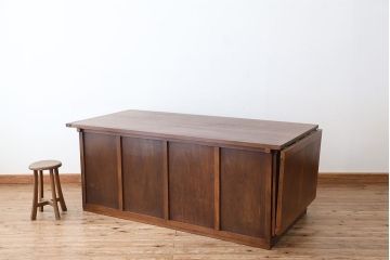 アンティーク家具　アンティーク　特大!古い洋裁店の大きなバタフライテーブル付き大きな作業台(カウンターテーブル)