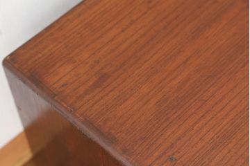 アンティーク家具　アンティーク　古い木の銀モールガラス文机(片袖机)