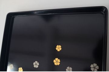 アンティーク雑貨　大正〜昭和初期　蒔絵の美しい木製菓子鉢・皿セット(漆器)