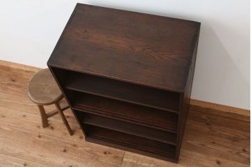 アンティーク家具　アンティーク　古い栗材のシンプルな飾り棚