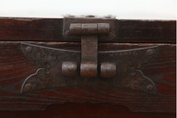 アンティーク雑貨　古民具・骨董　古い欅材の大ぶりな銭箱(銭函)