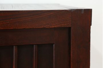 アンティーク家具　アンティーク　前面欅!旧家の味わい深い縦桟引き戸収納箪笥サイドボード(下駄箱、水屋箪笥)