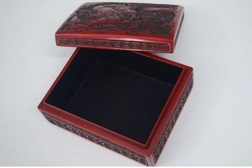 アンティーク雑貨　大正〜昭和初期!仙台堆朱盆付小箱(菓子器、文箱、硯箱)
