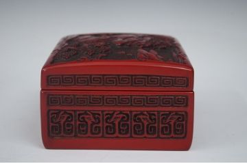 アンティーク雑貨　大正〜昭和初期!仙台堆朱盆付小箱(菓子器、文箱、硯箱)