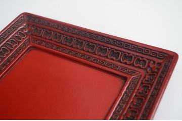 アンティーク雑貨　大正〜昭和初期!仙台堆朱盆付小箱(菓子器、文箱、硯箱)