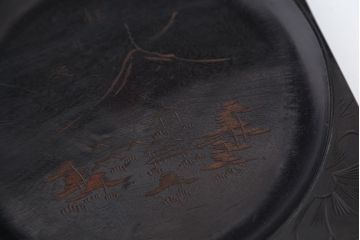 アンティーク雑貨　古民具・骨董　古い木製彫刻お盆　5枚(菓子器)