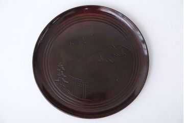 アンティーク雑貨　古民具・骨董　古い木製彫刻お盆　5枚(菓子器)