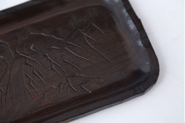 アンティーク雑貨　古民具・骨董　古い木製彫刻お盆　5枚(菓子器)