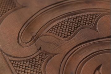 アンティーク雑貨　古民具・骨董　古い木製彫刻お盆　3枚(菓子器)