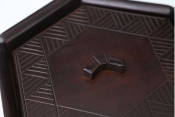 アンティーク雑貨　伝統工芸・日光彫ごみ箱　2点セット(木製)