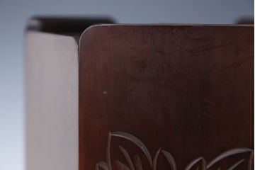 アンティーク雑貨　伝統工芸・日光彫ごみ箱　2点セット(木製)
