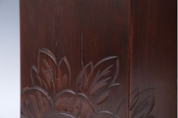 アンティーク雑貨　伝統工芸・日光彫ごみ箱　2点セット(木製)