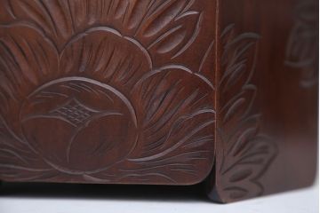 アンティーク雑貨　伝統工芸・日光彫ごみ箱　2点セット(木製)