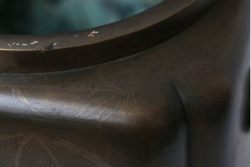 アンティーク雑貨　古民具・骨董　古銅!象嵌の見事な火鉢　1対(手焙り)