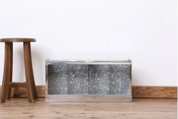 レトロ家具　昭和レトロ　古い商店のブリキガラスケース