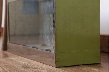 レトロ家具　昭和レトロ　古い商店のブリキガラスケース