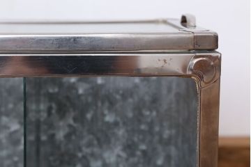 レトロ家具　昭和レトロ　古い商店のブリキガラスケース