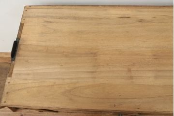 アンティーク家具　アンティーク 古い木味のモールガラス脚付きローボード