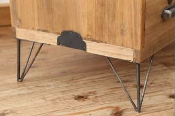 アンティーク家具　アンティーク 素敵なデザイン!古い木味のチェッカーガラスローボード