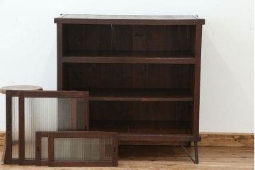 アンティーク家具　古民具・骨董 アンティーク鉄脚収納棚
