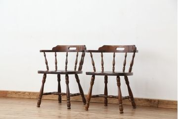 中古 飛騨産業 キツツキマーク ダイニングチェア2脚セット?