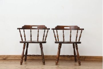 中古 飛騨産業 キツツキマーク ダイニングチェア2脚セット?