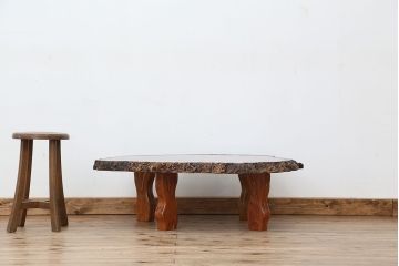 アンティーク家具　高級品!カリンブドウ杢 　花梨　座卓(机・テーブル)