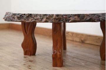 アンティーク家具　高級品!カリンブドウ杢 　花梨　座卓(机・テーブル)