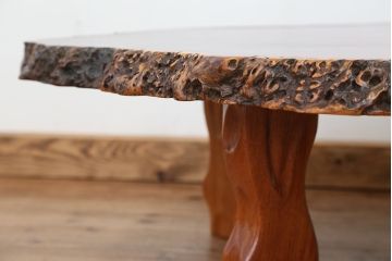 アンティーク家具　高級品!カリンブドウ杢 　花梨　座卓(机・テーブル)