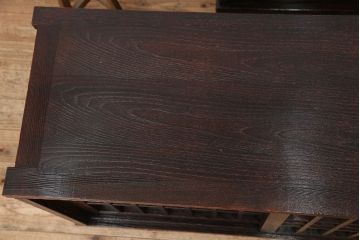 アンティーク雑貨　中古　高級栗材!浮造り(うづくり)仕上げ　民芸茶箪笥(食器棚、水屋箪笥)