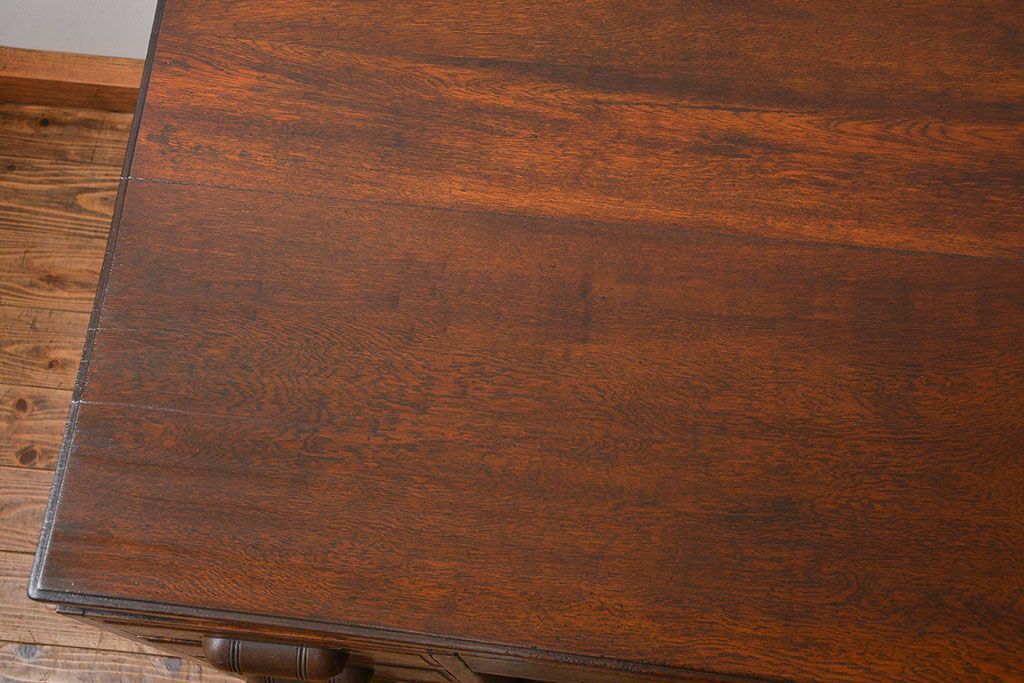 アンティーク家具　アンティーク　古いナラ材の組み立て式両袖机