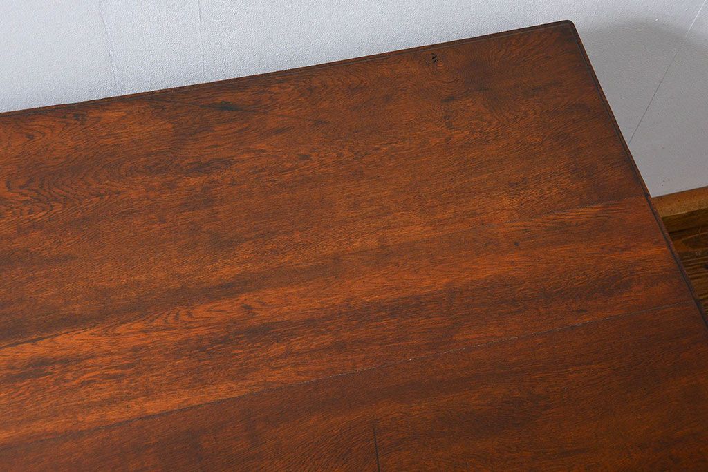 アンティーク家具　アンティーク　古いナラ材の組み立て式両袖机