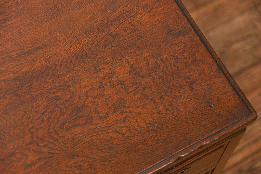 アンティーク家具　アンティーク　古いナラ材の組み立て式両袖机