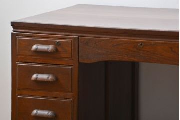 アンティーク家具　アンティーク　古いナラ材の組み立て式両袖机