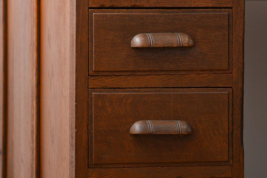 アンティーク家具　アンティーク　古いナラ材の組み立て式両袖机