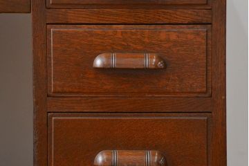 アンティーク家具　アンティーク　古いナラ材の組み立て式両袖机