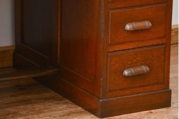 アンティーク家具　アンティーク　古いナラ材の組み立て式両袖机