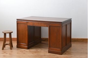 アンティーク家具　アンティーク　古いナラ材の組み立て式両袖机