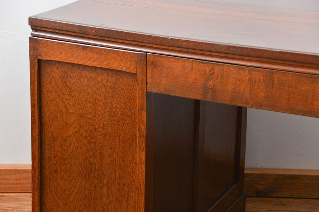 アンティーク家具　アンティーク　古いナラ材の組み立て式両袖机