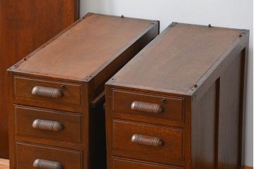 アンティーク家具　アンティーク　古いナラ材の組み立て式両袖机