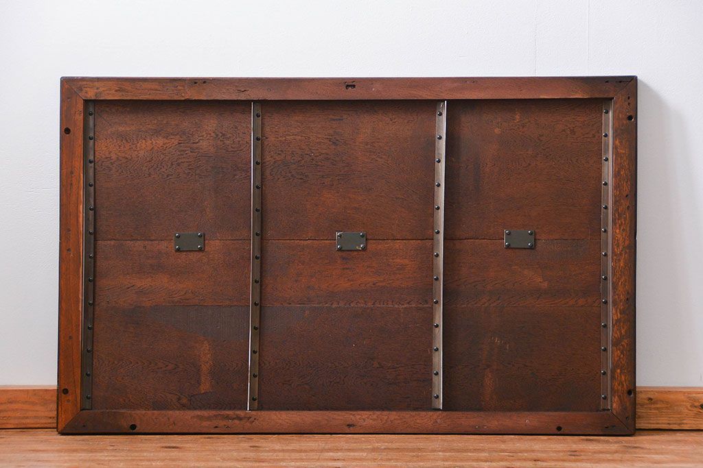 アンティーク家具　アンティーク　古いナラ材の組み立て式両袖机