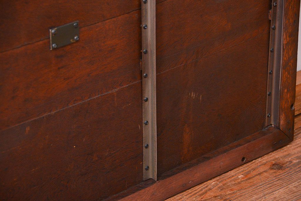 アンティーク家具　アンティーク　古いナラ材の組み立て式両袖机